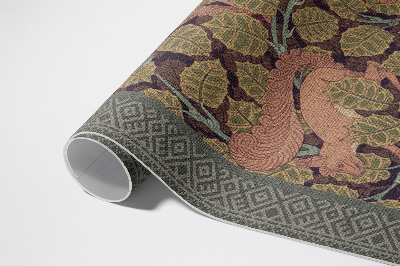 Tapijt vinyl Illustratie van eekhoorns en walnootbladeren