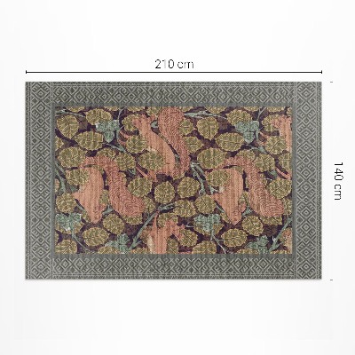 Tapijt vinyl Illustratie van eekhoorns en walnootbladeren