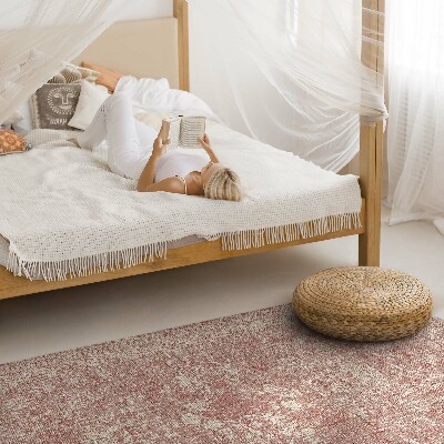 Tapijt vinyl Poederroze verweerd vintage bloemenpatroon