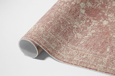 Tapijt vinyl Poederroze verweerd vintage bloemenpatroon