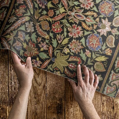 Tapijt vinyl Antiek bloemen vintage plantenpatroon