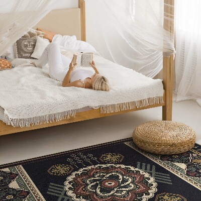 Vinyl tapijt Kleurrijk decoratief zwart