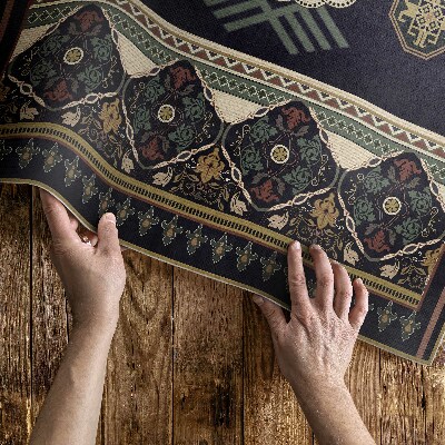 Vinyl tapijt Kleurrijk decoratief zwart