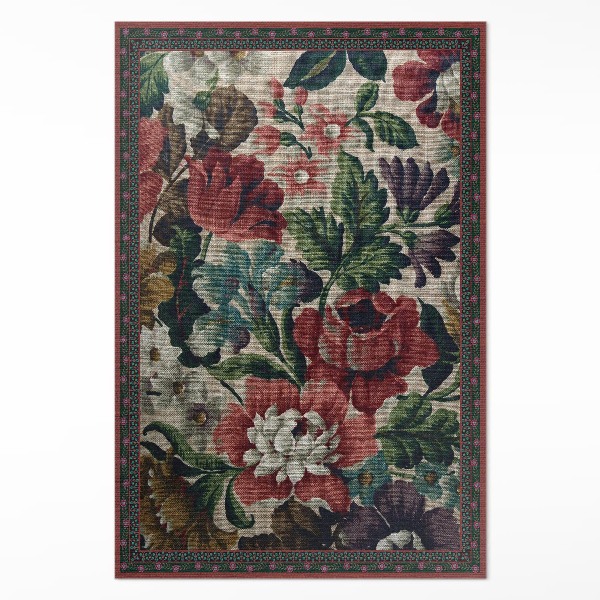 Tapijt vinyl Delicaat vintage bloemenpatroon