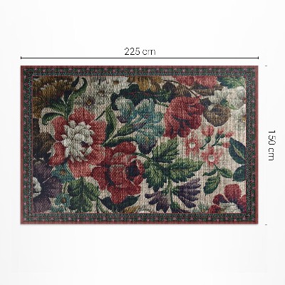 Tapijt vinyl Delicaat vintage bloemenpatroon