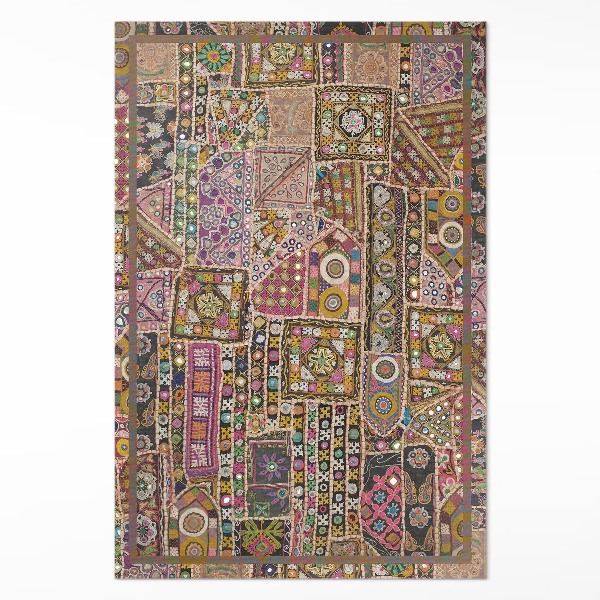 Vinyl vloerkleed Patchwork etnisch retropatroon