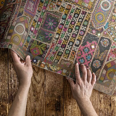 Vinyl vloerkleed Patchwork etnisch retropatroon