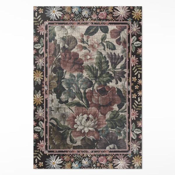 Vinyl vloerkleed Bleke kleuren wilde bloemen vintage