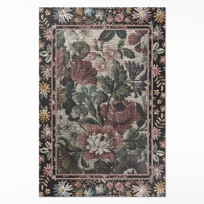 Vinyl vloerkleed Bleke kleuren wilde bloemen vintage