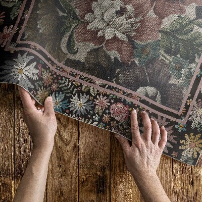 Vinyl vloerkleed Bleke kleuren wilde bloemen vintage