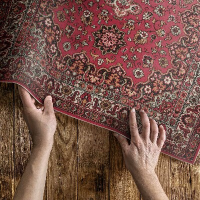 Vinyl tapijt Oud bloemenrood Perzisch patroon