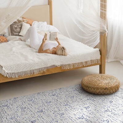 Vinyl vloerkleed Vogels delicaat regelmatig boho-patroon