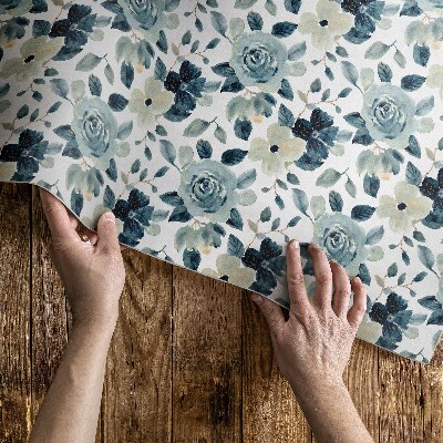 Vinyl tapijt Geschilderde bloemen regelmatig bloemmotief