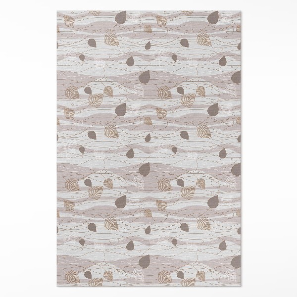 Vinyl vloerkleed Boho bladeren op golven achtergrondillustratie