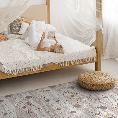 Vinyl vloerkleed Boho bladeren op golven achtergrondillustratie