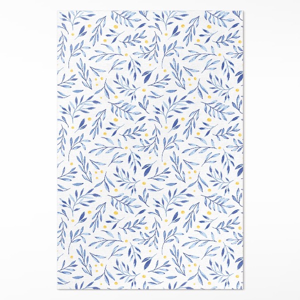 Vinyl vloerkleed Aquarel takjes bladeren stippen boho