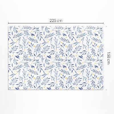 Vinyl vloerkleed Aquarel takjes bladeren stippen boho