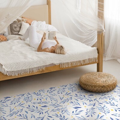 Vinyl vloerkleed Aquarel takjes bladeren stippen boho