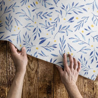 Vinyl vloerkleed Aquarel takjes bladeren stippen boho