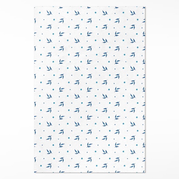 Vinyl vloerkleed Kleine blaadjes en stippen aquarel boho