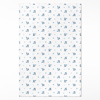 Vinyl vloerkleed Kleine blaadjes en stippen aquarel boho