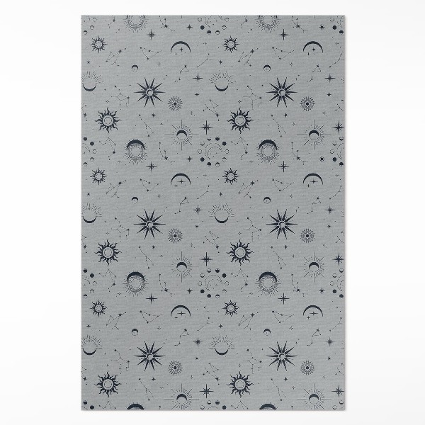 Tapijt vinyl Ruimte manen zonnen sterren vintage