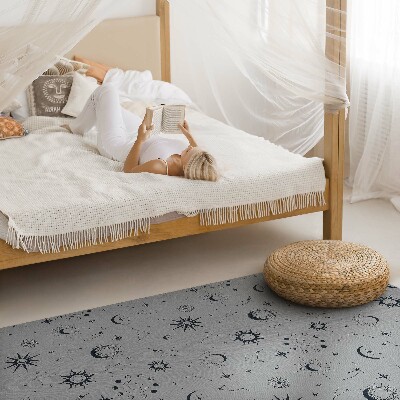 Tapijt vinyl Ruimte manen zonnen sterren vintage