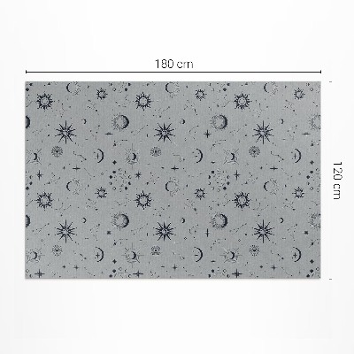 Tapijt vinyl Ruimte manen zonnen sterren vintage