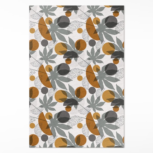 Vinyl tapijt Boho blad- en vormillustratie