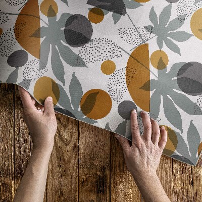 Vinyl tapijt Boho blad- en vormillustratie