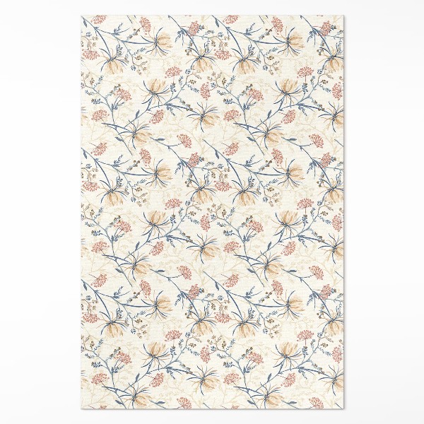 Tapijt vinyl Bloemenweide delicaat boho-patroon