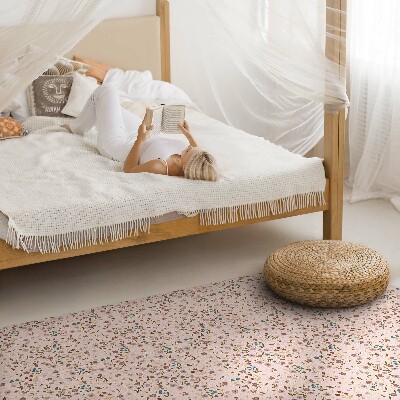 Vinyl vloerkleed Kleine bloemen in een veldweide, boho-stijl