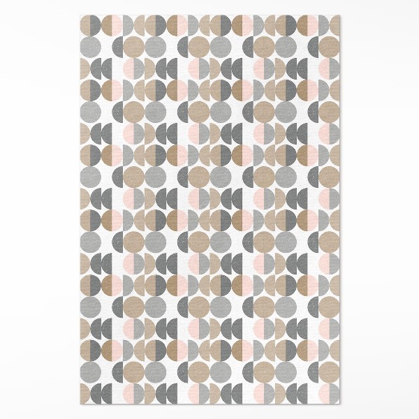 Vinyl tapijt Geometrisch retropatroon met cirkels en halve manen