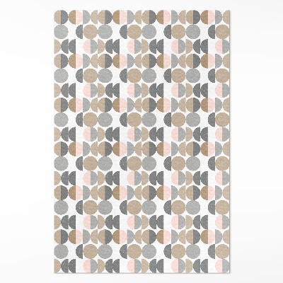 Vinyl tapijt Geometrisch retropatroon met cirkels en halve manen