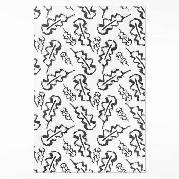 Vinyl vloerkleed Geschilderde bladeren in minimalistische stijl