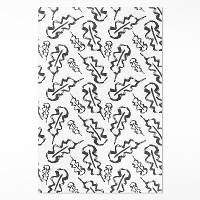 Vinyl vloerkleed Geschilderde bladeren in minimalistische stijl