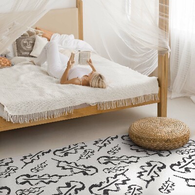 Vinyl vloerkleed Geschilderde bladeren in minimalistische stijl