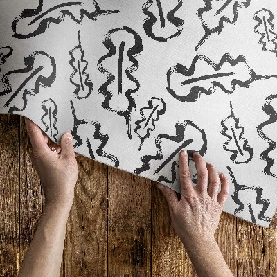 Vinyl vloerkleed Geschilderde bladeren in minimalistische stijl