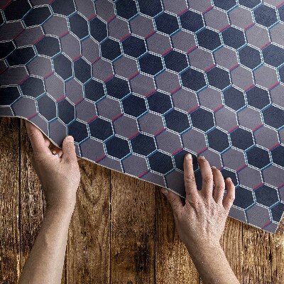Vinyl tapijt 3D hexagons kleine mozaïek