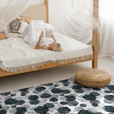 Tapijt vinyl Aquarel en lineaire zeshoeken