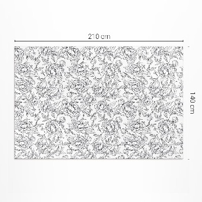 Tapijt vinyl Vintage schets van pioenroosbloem en blad