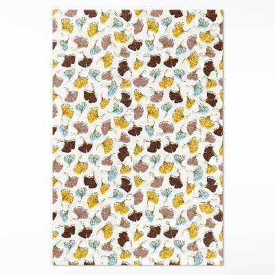 Vinyl vloerkleed Pastelkleurige Ginkgo-bladeren Boho-illustratie