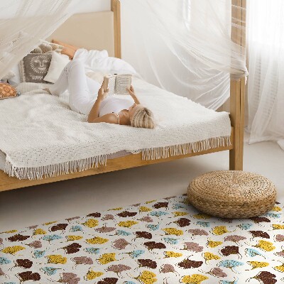 Vinyl vloerkleed Pastelkleurige Ginkgo-bladeren Boho-illustratie