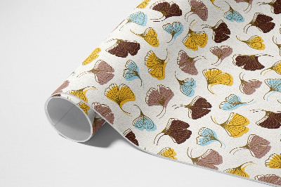 Vinyl vloerkleed Pastelkleurige Ginkgo-bladeren Boho-illustratie