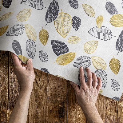 Tapijt vinyl Lichte en donkere bladeren in een modieus natuurpatroon