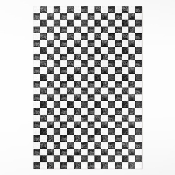 Tapijt vinyl Monochroom stenen schaakbord