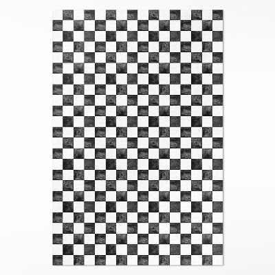 Tapijt vinyl Monochroom stenen schaakbord