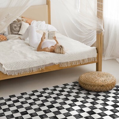 Tapijt vinyl Monochroom stenen schaakbord