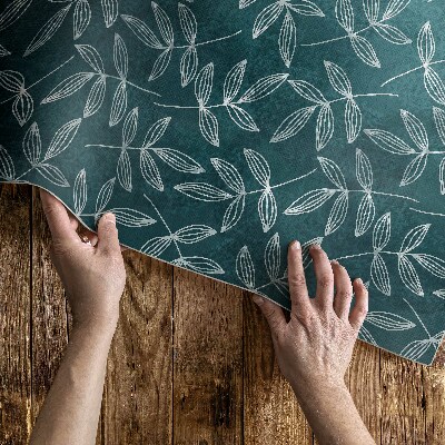 Vinyl vloerkleed Minimalistische boho-bladtakjes