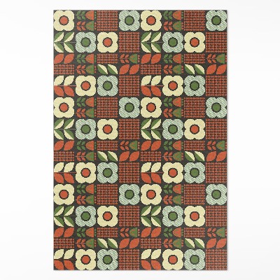 Tapijt vinyl Folkloristische illustratie van bloemen